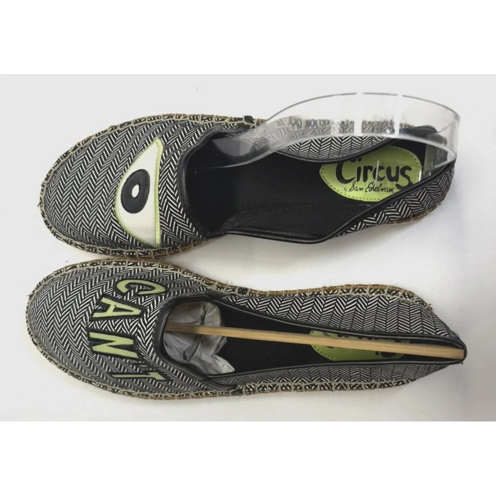Circus By Sam Edelman Women's Black Canvas Espadrilles Flats Size 9.5M